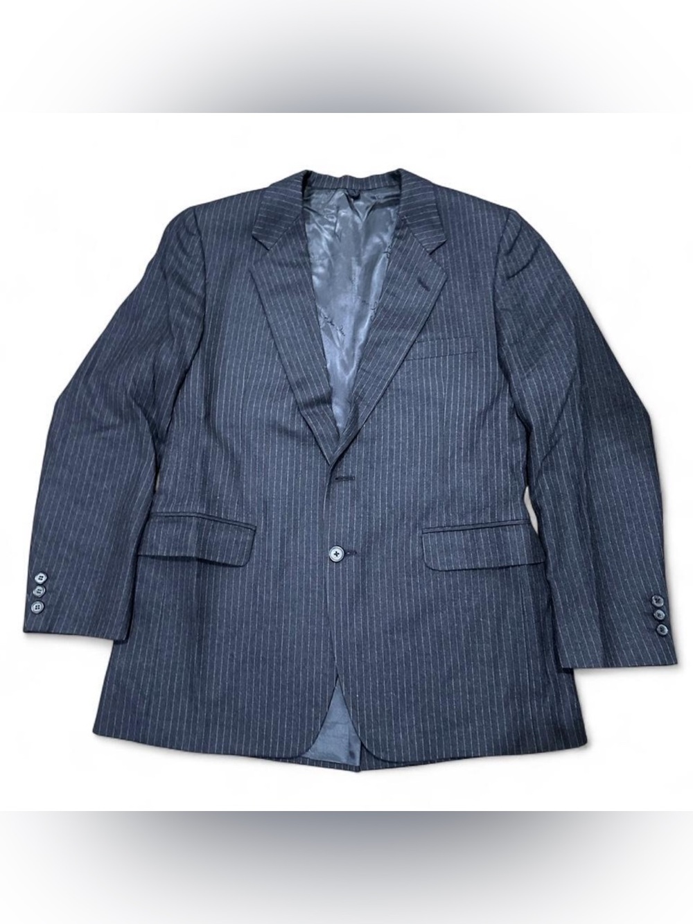 Vintage Givenchy Gentleman Mens Wool Pinstripe Blazer Sport Coat Chequers 44R